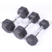 Custom Crossfit Fitness Rubber Iron Sexangle Dumbbell for Body Building